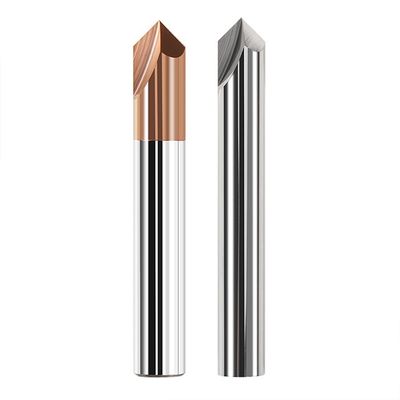 Tungsten Carbide End Mill dengan sudut 90 ° dan Chamfer untuk Flat Shape Machining di Baja dan Alloy Aluminium