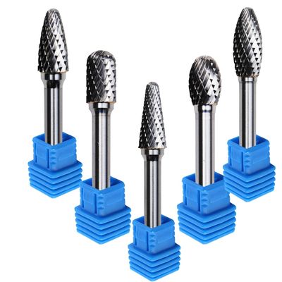 6mm Tipe A Sa Tungsten Carbide Rotary File 1/8 Panjang Shank Single Double Cut