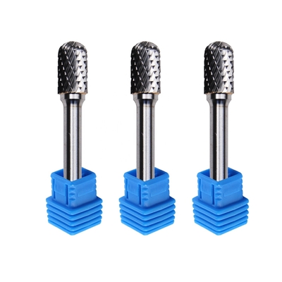 5/8mm Karbida Rotary Burr Long Shank Ball Jenis Bentuk D Sd Bit Potongan Ganda Tunggal