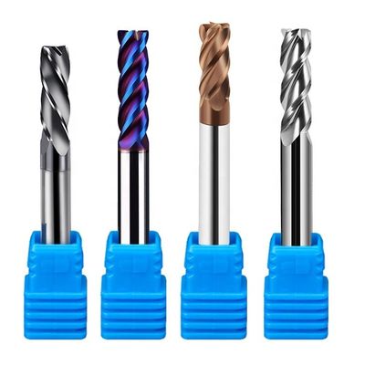 4 Pemotong Seruling Karbida yang Dapat Diindeks Datar D10 Hrc45 Hrc55 Hrc65 Solid End Mill