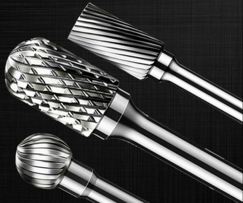 Mesin Ball Bearing Rotary Tungsten Carbide Burr Cone Bentuk Pohon Ketahanan Aus