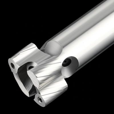 Hrc 45 Reverse Flute Carbide Finishing End Mill Pemotong 40mm 16mm Jenis Shank