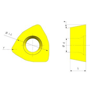 Sisipan Penggilingan CNC Model WPGT dengan Diameter 9.525mm dan Ketebalan 4.2mm untuk Pemesinan Presisi Tinggi