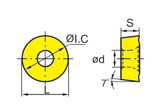 RDMT CNC Insert tahan lama dengan sudut 7° dan toleransi ±0,08-±0,18 untuk pemesinan presisi
