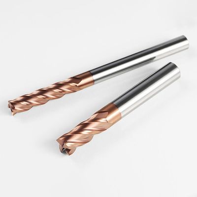 4-Flute Tungsten Carbide End Mill dengan Chip Flute dan 55 derajat flat cutting edge untuk CHISEL TOOL STEEL dan CNC Machines