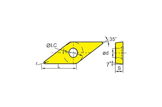 Sisipan CNC VCMT yang Dirancang Presisi dengan Sudut V 35° dan Sudut C 7° untuk Pemotongan Paduan Suhu Tinggi