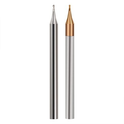 2-flute Tungsten Carbide Ball End Mill dengan Diameter Mikro untuk 60° Angle di Baja dan Aluminium