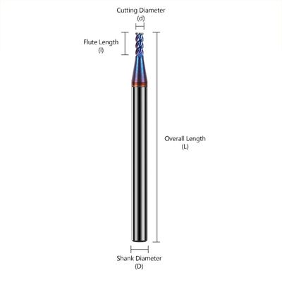 Mesin akhir tungsten karbida 4-flute dengan lapisan nACo4 untuk pengolahan stainless steel
