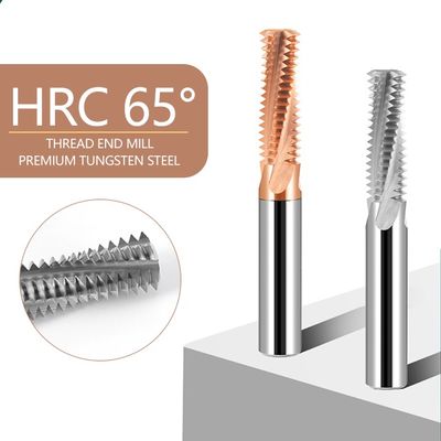 65° Full-thread Tungsten Carbide End Mill untuk M2 sampai M48 Threading dengan desain single-tooth