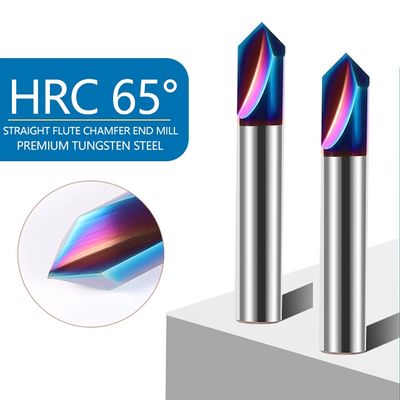 65° 2-Flute Chamfering Tool dengan 90° Angle Tungsten Carbide Milling Cutter untuk stainless steel