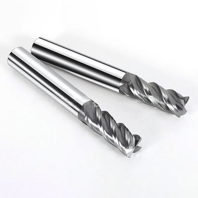 Sudut Helix 35° Ukuran Butir 0.6um Diameter Pemotongan 1-12mm Mata End Mill Tungsten Karbida untuk Pemesinan CNC