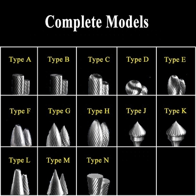 Sf5 Carbide Rotary Burr Type Nail Drill Bit Rotary Files Untuk Logam 1/4 Deburring Grinde