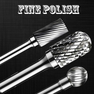 5/8mm Karbida Rotary Burr Long Shank Ball Jenis Bentuk D Sd Bit Potongan Ganda Tunggal