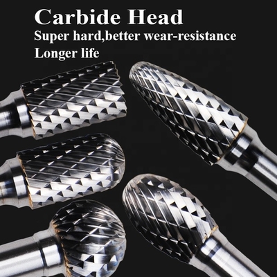 3mm 6mm Tungsten Steel Yg8 Carbide Rotary Burr Untuk Pemotong Cekung Bola Kayu