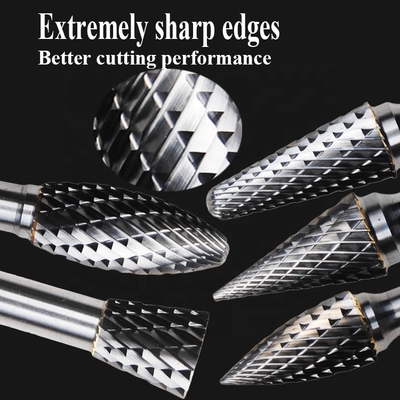 3mm 6mm Tungsten Steel Yg8 Carbide Rotary Burr Untuk Pemotong Cekung Bola Kayu