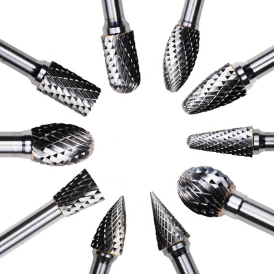 14 Rotary 3mm 6mm 1 &quot;Diameter Ujung Potong Karbida Rotary Burr Shank Mata Bor Kuku