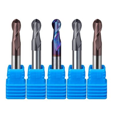 Tungsten Steel Carbide Aluminium End Mill 200mm 6 Hrc 55 Putaran R3 4 Flute Hrc 45