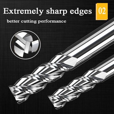 1mm CNC Tungsten Carbide End Mill Hrc55 Aluminium End Mill Mills Alat Potong
