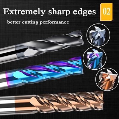2.5mm Inner 6mm End Mill D10 Hrc60 Carbide Hrc55 Untuk Baja 12mm Side Endmill