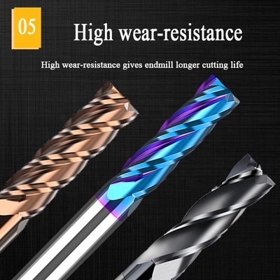 2.5mm Inner 6mm End Mill D10 Hrc60 Carbide Hrc55 Untuk Baja 12mm Side Endmill
