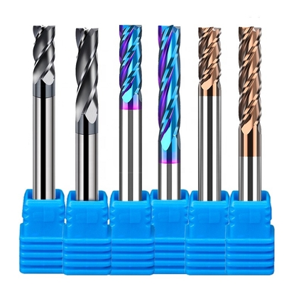 Hrc55 Carbide Solid 1/4 &quot;2 4 Flute Roughing Flat Square End Mill Alat Pemotong Bit