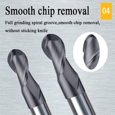 CNC Tungsten Carbide End Mill 2mm 12mm 6mm 200mm 6 Ballnose Ball Nose Pemotong Penggilingan