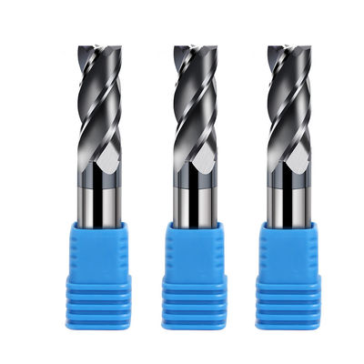 4 Pemotong Seruling Karbida yang Dapat Diindeks Datar D10 Hrc45 Hrc55 Hrc65 Solid End Mill